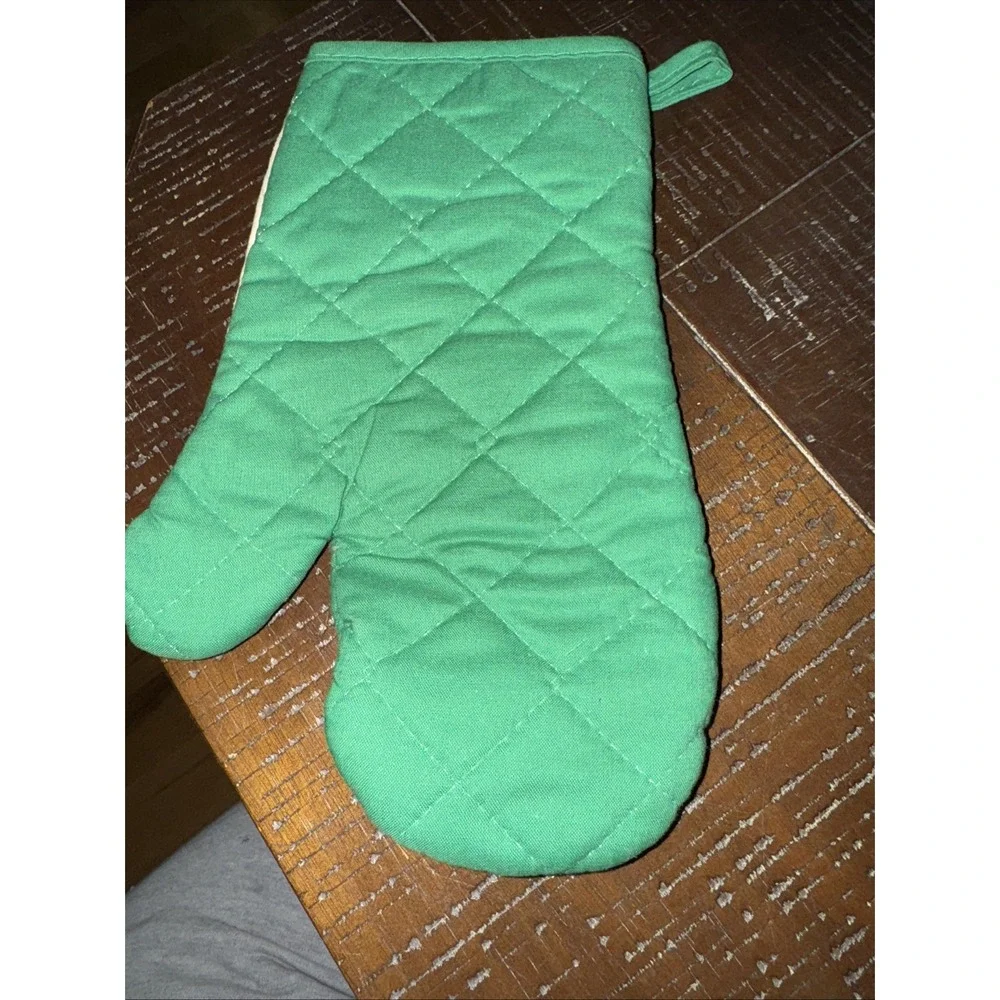Christmas Joy Wreath Oven Mitt Pot Holder Set Quilted Holiday‎ Kitchen